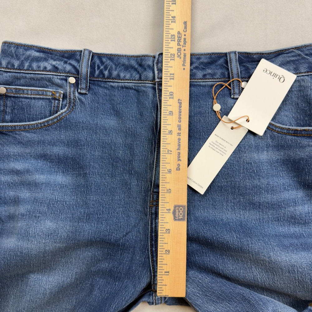 Quince Bella Stretch Relaxed Straight Jeans Atlantic Blue 33 CRGCLC006 NWT - Picture 8 of 11